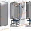 Шкаф гардеробный двухсекционный 2 двери (с нишей для скамьи) 1850*500*700 S-0,8мм - uralbiznesstroi.ru – Челябинск
