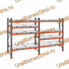 Стеллаж с выкатными платформами  2000*3600*1050 4 яруса 16 платформ - uralbiznesstroi.ru – Челябинск