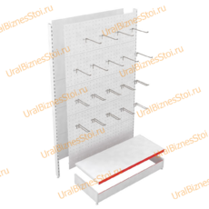 Стеллаж торговые перфорированный 2350*400*1200 с крючками - uralbiznesstroi.ru – Челябинск