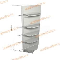 Торговый угловой стеллаж 2350*500*900 5 полок - uralbiznesstroi.ru – Челябинск