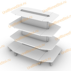 Стеллаж островной с торцевыми полками 2350*400*900 4 полки - uralbiznesstroi.ru – Челябинск