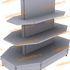 Стеллаж островной с торцевыми полками 1450*400*1200 3 полки - uralbiznesstroi.ru – Челябинск