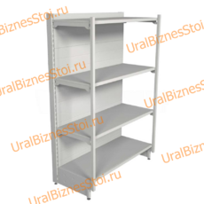 Торговый пристенный стеллаж с передней стойкой 1450*400*600 4 полки - uralbiznesstroi.ru – Челябинск