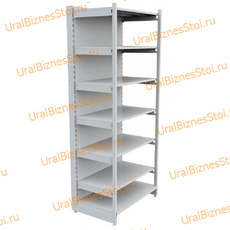 Торговый пристенный стеллаж с передней стойкой 2800*300*900 7 полок - uralbiznesstroi.ru – Челябинск