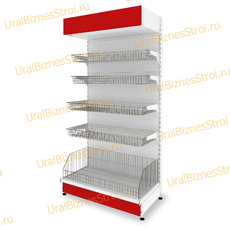 Торговый стеллаж с корзиной 2350*500*600 - uralbiznesstroi.ru – Челябинск