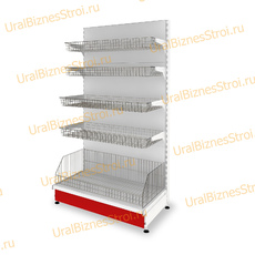 Торговый стеллаж с корзиной 1950*500*900 - uralbiznesstroi.ru – Челябинск