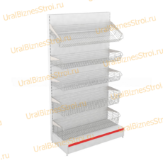 Торговый стеллаж с корзиной 1950*400*1000 - uralbiznesstroi.ru – Челябинск