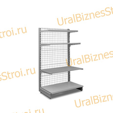 Торговый пристенный стеллаж сеткой 1950*400*600 4 полки - uralbiznesstroi.ru – Челябинск