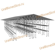 Быстровозводимый (Обшитый) склад 12000*25000*8000мм  3 яруса - uralbiznesstroi.ru – Челябинск