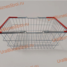 Корзина покупательская, цинк хроматированный (20л) 2 ручки, ПВХ,  цвет-красный - uralbiznesstroi.ru – Челябинск