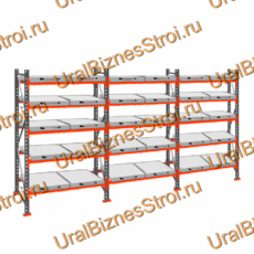 Стеллаж с выкатными платформами  3000*5400*1050 5 яруса 30 платформ - uralbiznesstroi.ru – Челябинск