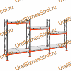 Стеллаж с выкатными платформами  2500*5400*1050 2 яруса 12 платформ - uralbiznesstroi.ru – Челябинск