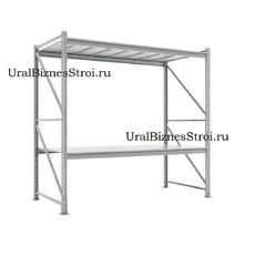 Грузовой стеллаж 2040*600*2000 2 яруса навесных с настилом (оцинк.) - uralbiznesstroi.ru – Челябинск