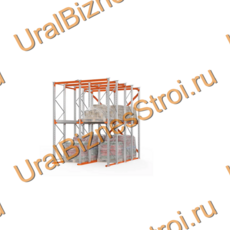 Стеллаж набивной паллетный (4000х3060х5000 мм), 2 линии, 2 яруса - uralbiznesstroi.ru – Челябинск