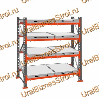 Стеллаж с выкатными платформами  2000*1800*1050 4 яруса 8 платформ - uralbiznesstroi.ru – Челябинск