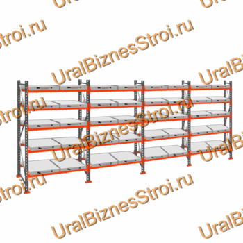 Стеллаж с выкатными платформами  2500*7200*1050 5 ярусов 40 платформ - uralbiznesstroi.ru – Челябинск