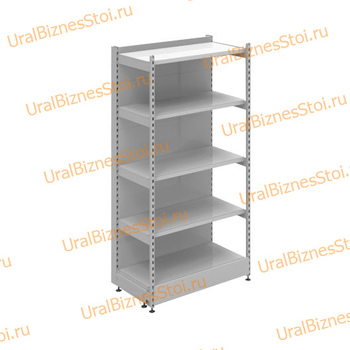 Торговый пристенный стеллаж с передней стойкой 1950*400*600 5 полок - uralbiznesstroi.ru – Челябинск