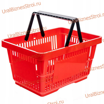Корзина-пластик (20л) с 2-я ручк, цвет-красный - uralbiznesstroi.ru – Челябинск