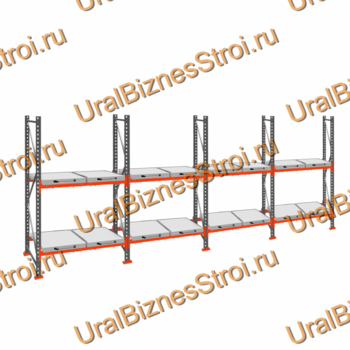 Стеллаж с выкатными платформами  2500*7200*1050 2 яруса 16 платформ - uralbiznesstroi.ru – Челябинск