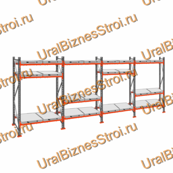 Стеллаж с выкатными платформами  2500*7200*1050 3 яруса 24 платформы - uralbiznesstroi.ru – Челябинск