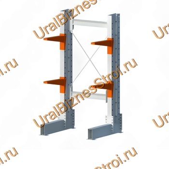 Стеллаж консольный односторонний 2000x1150x1070 мм тяжелый 3 яруса - uralbiznesstroi.ru – Челябинск