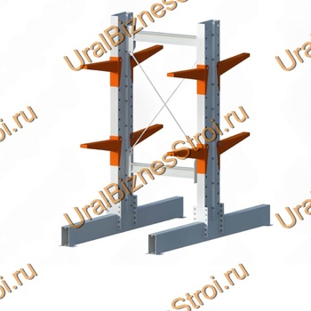 Стеллаж консольный двусторонний 3000х1150х2020 мм тяжелый 3 яруса - uralbiznesstroi.ru – Челябинск